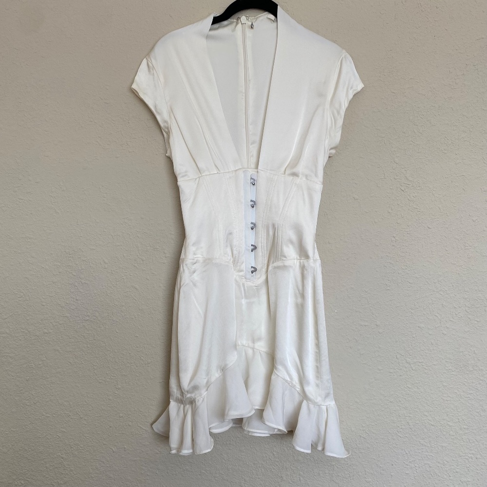 HOUSE OF CB‎ 'Tianna' Ivory white Ruffle Corset Dress  size M - Picture 5 of 14